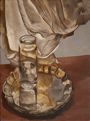 silver oil painting still life